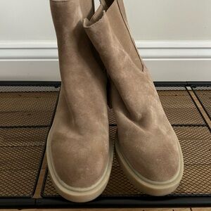 Dolce Vita Tan Suede Platform Chelsea Boots